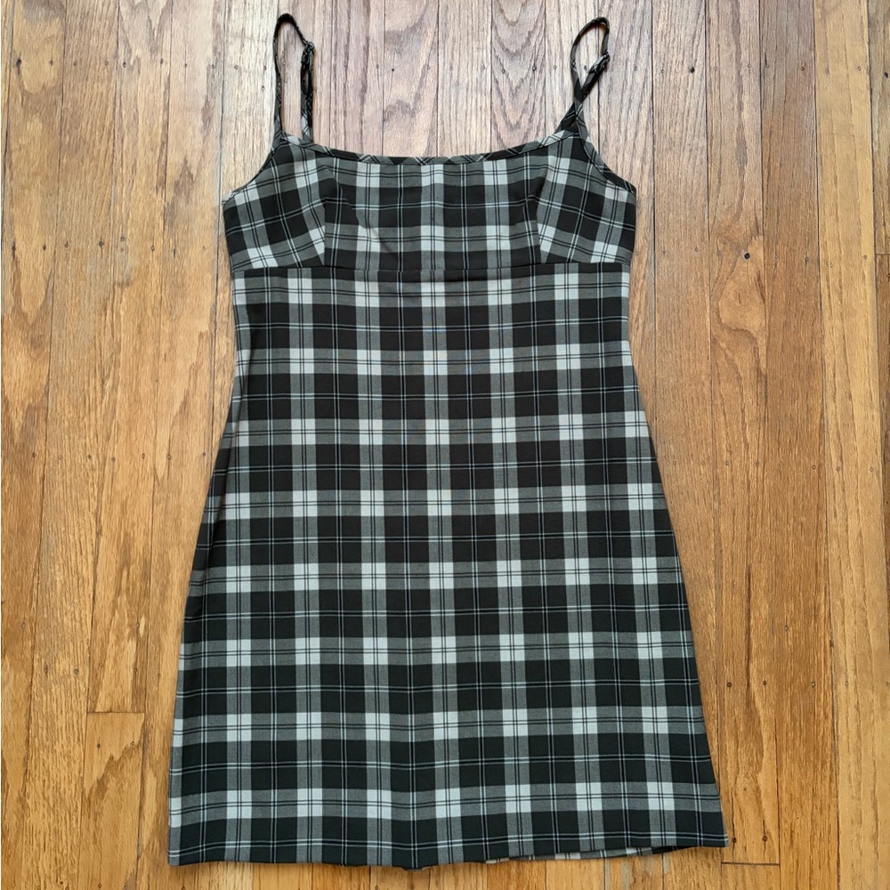 Aritzia Green Plaid Minidress - Picture 2 of 4